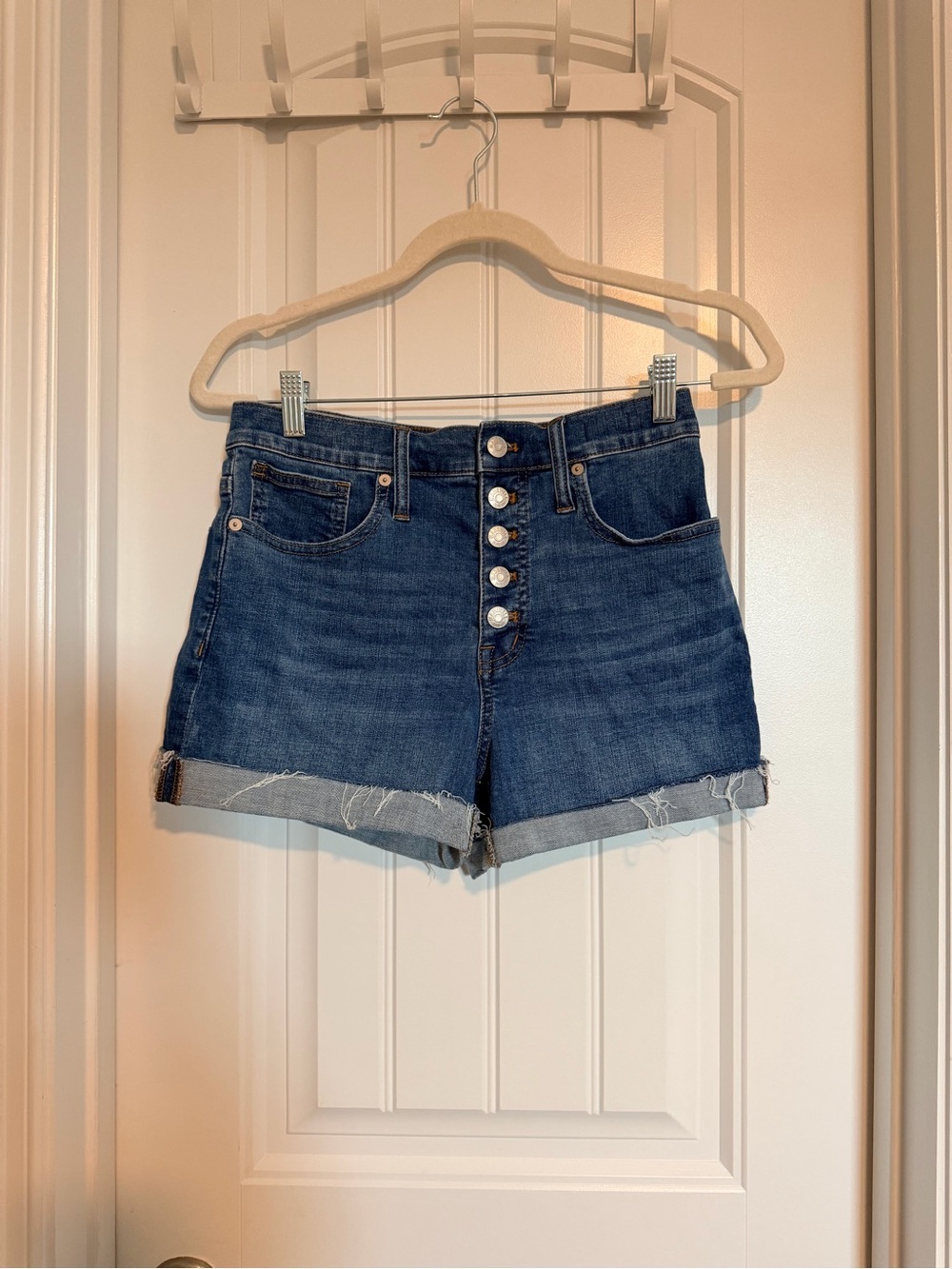 Madewell High-Rise denim Button-Front Women's Shorts - Blue size 26